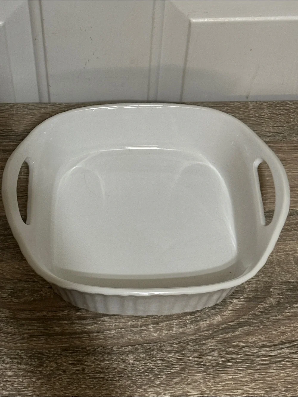 Corning Ware French White Ribbed Square 2 Qt 8